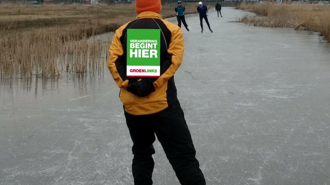 Karel Gommer aan het schaatsen Karel Gommer aan het schaatsen