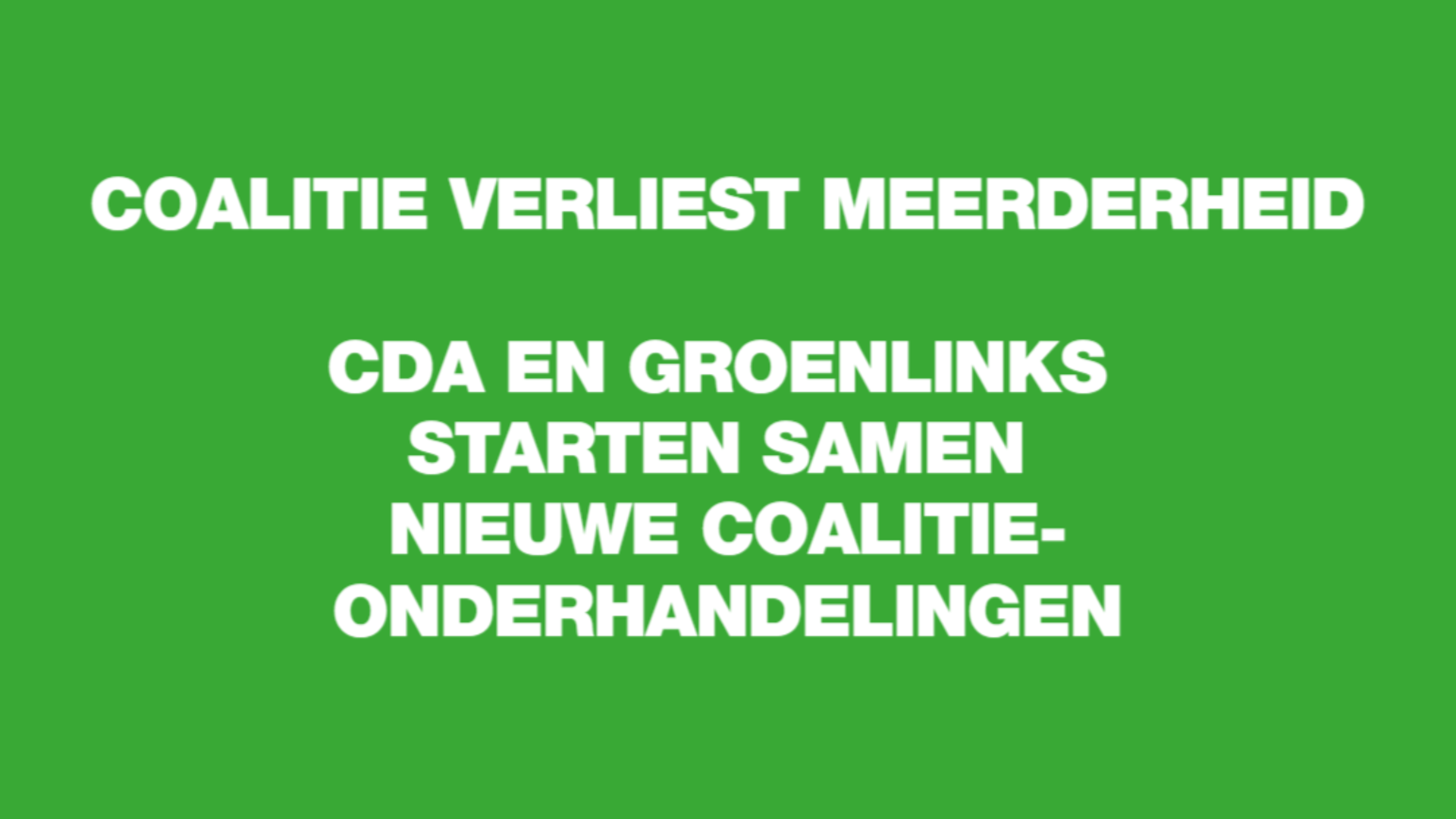 Coalitie verliest meerderheid